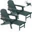 Chaise Adirondack pliante et réglable en PEHD Celese avec repose-pieds