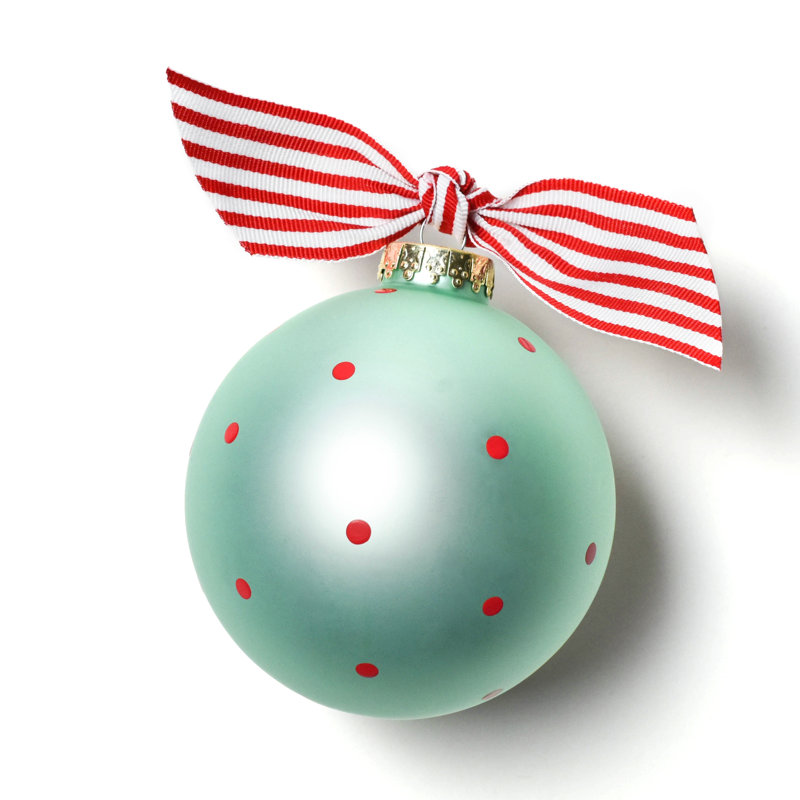 Ornement boule de verre my first christmas, Bleu