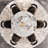 Dining Table Set With 51'' Round Faux Marble Table Top With Lazy Susan And 6 Fabric Dining Arm Chairs-121505630-121505633