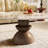 35" Round Coffee Table Living Room Center Cocktail Table With Red Walnut/Dark Walnut Base-914980125-914980126-970263824