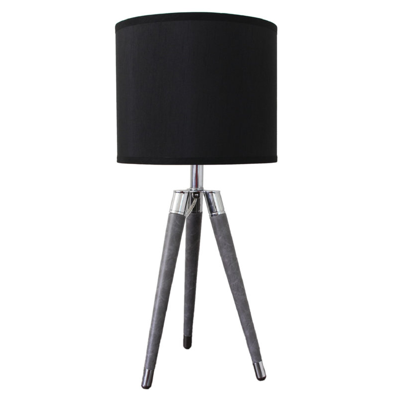 Lampe trépied 26,75 po Molinari, Noir, Gris, H 26,75 po x l 12 po x P 12 po