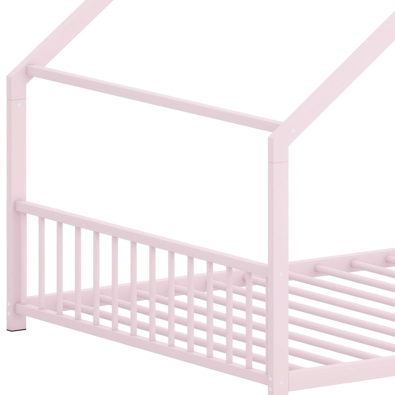 Structure de lit House en métal, Rose