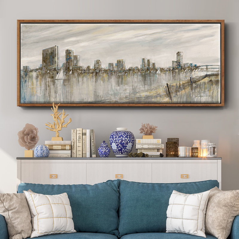 Toile encadrée Skyline, H 12 po x l 30 po