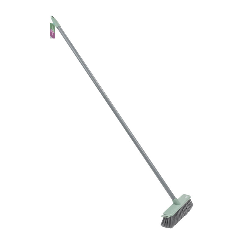 JVL Angled Sweeping Brush with Hard Bristles, Grey