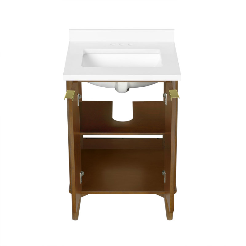 Ensemble de meuble-lavabo autoportant en noyer chaud 24 po Gabi