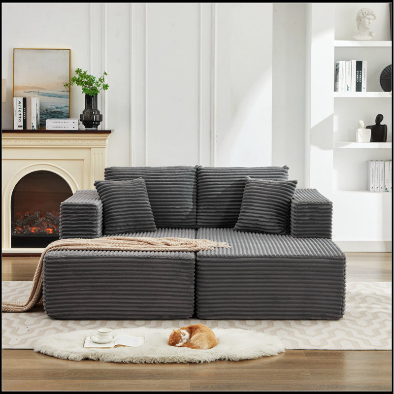 Canapé modulaire Cloud avec méridienne double, assise profonde, conception modulaire moderne pour le salon, aucun assemblage requis