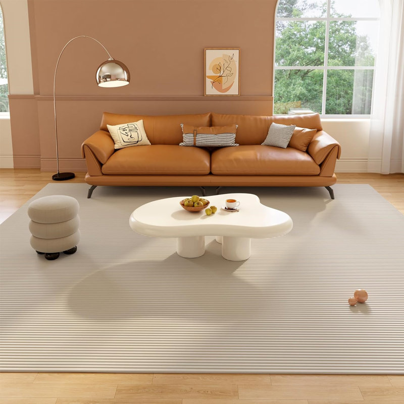 Latreice Modern Cloud Coffee Table - Minimalist Cream Irregular-Shaped Side Table for Small Spaces, Boho Chic Living Room Accent