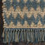 Tapis tissé à la main 5 pi x 8 pi à chevrons bleu sarcelle et résistant aux taches
