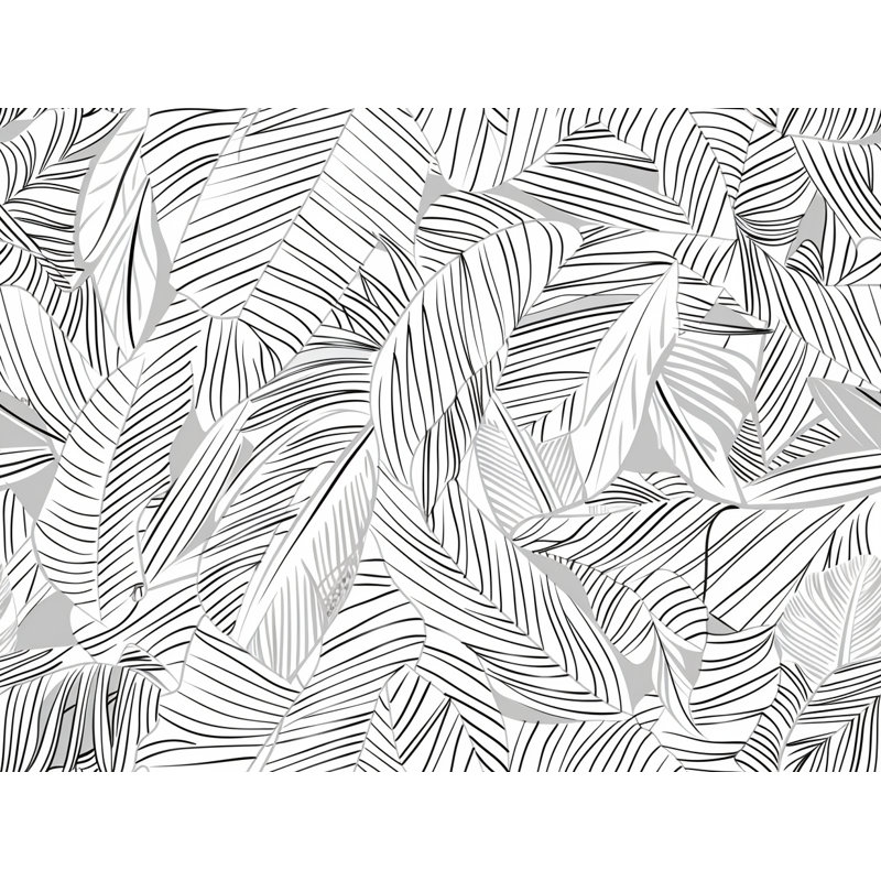 Leaves Nature Motif Leaves Fleece Blanket, 50" W x 60" L