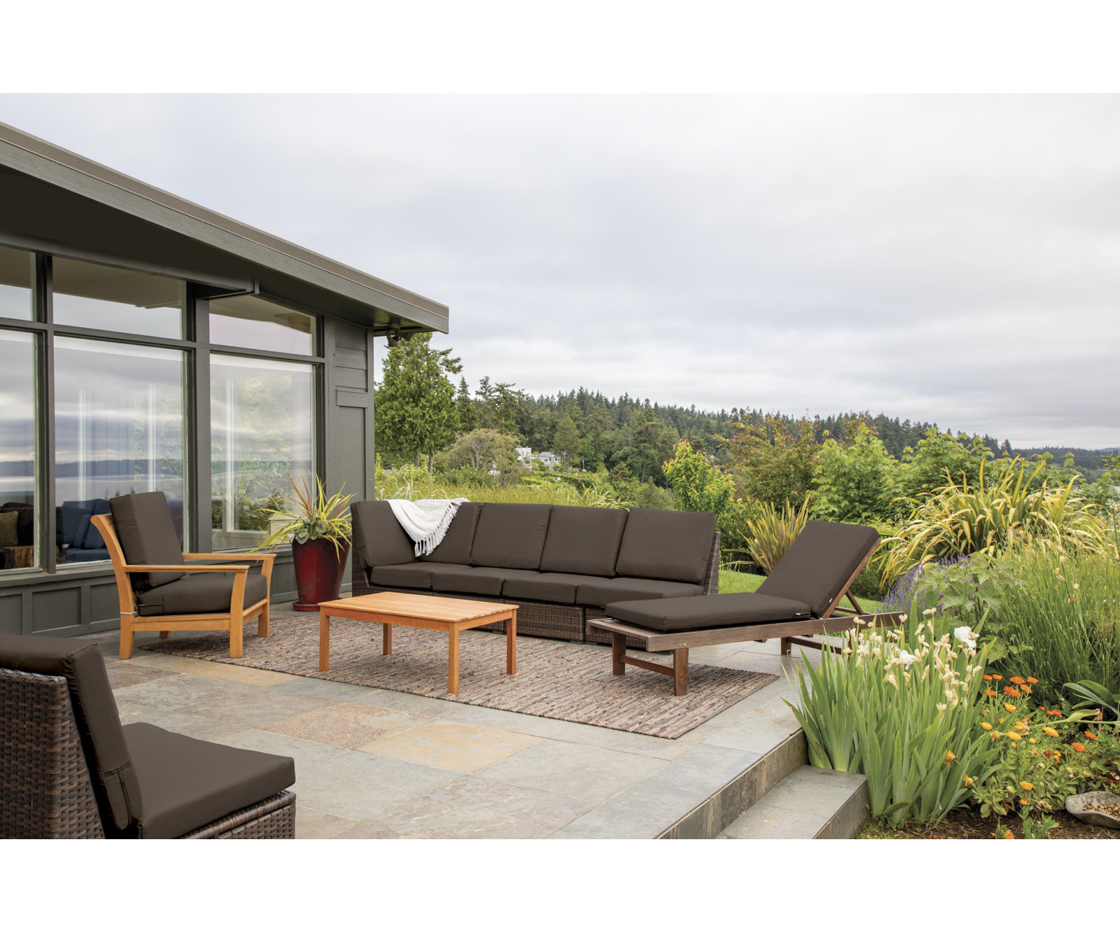 Outdoor Cushion, 48" W x 18" D, Espresso
