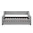 Upholstered and Tufted Daybed with Trundle, Designed as a Sofa Bed Features Buttons and Copper Nails on the Arms.-1946909793