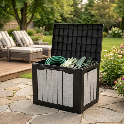 Edrosie Inc 30 Gallon Weather Resistant  Resin Deck Box With Lock