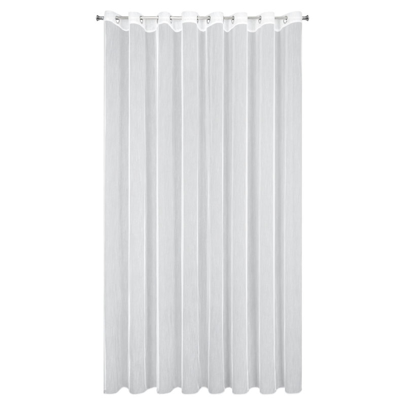 Kataleia Sheer Curtain Single Panel, White, 250cm H x 350cm W