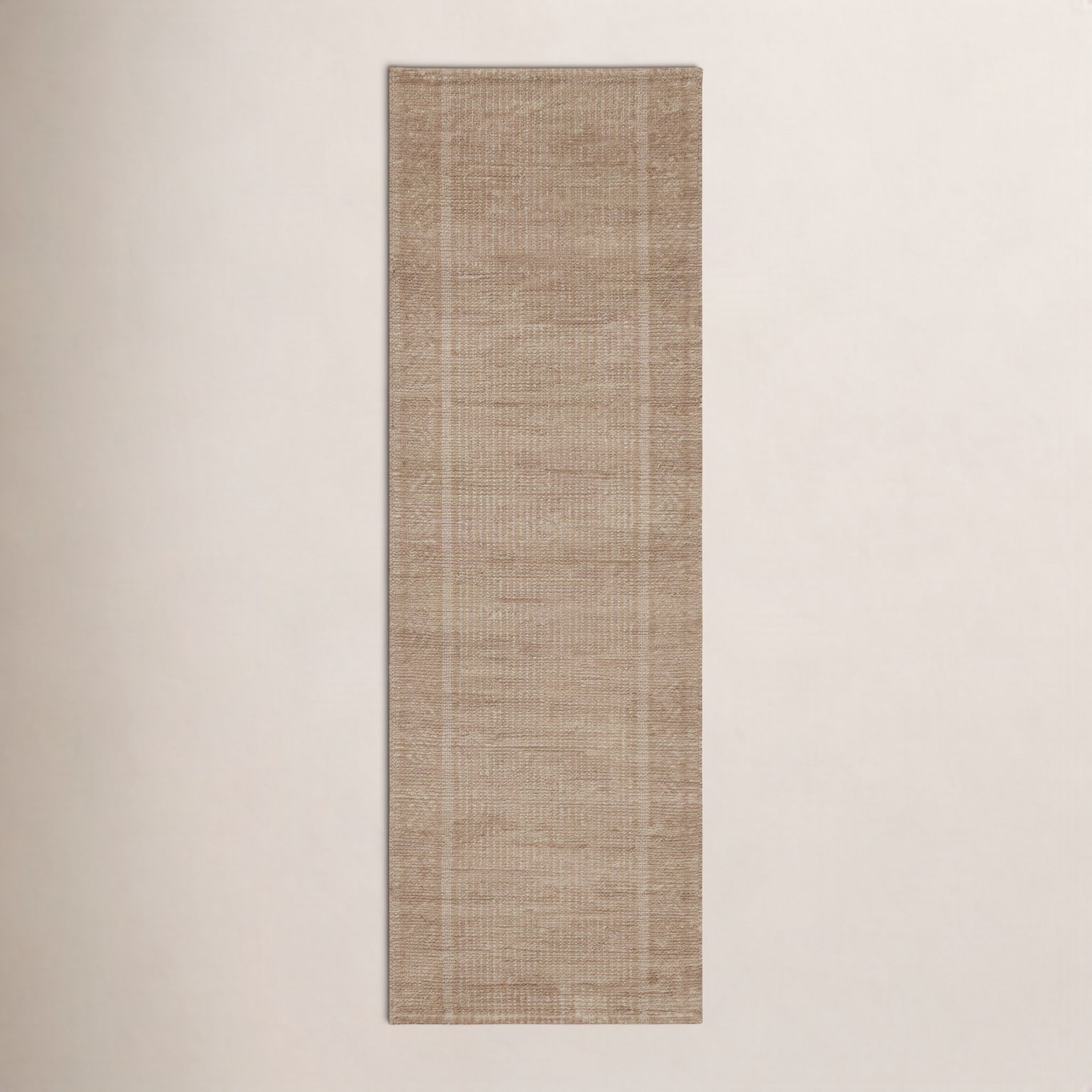 Vanna Hand-Knotted Striped Wool Rug, Sand, 2'6x8'