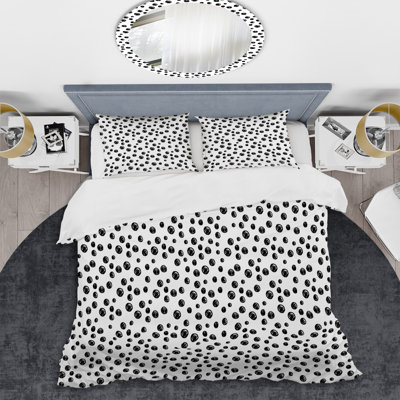 Ensemble de housse de couette en microfibre noir / blanc 3 pièces