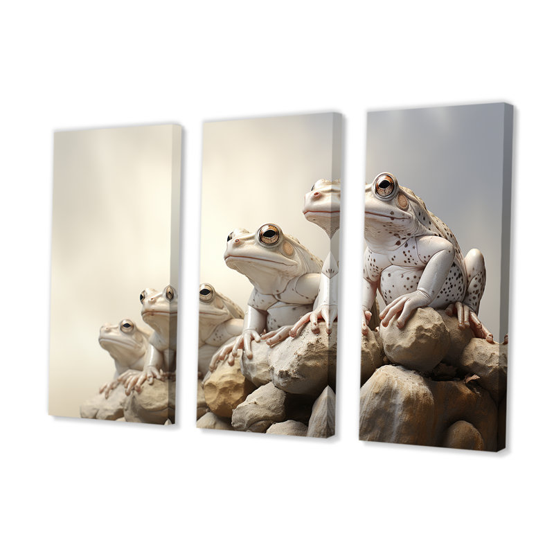 «Minimalist Frog Essence - Frogs & Toads», ensemble d'art sur toile, H 28 po x l 36 po
