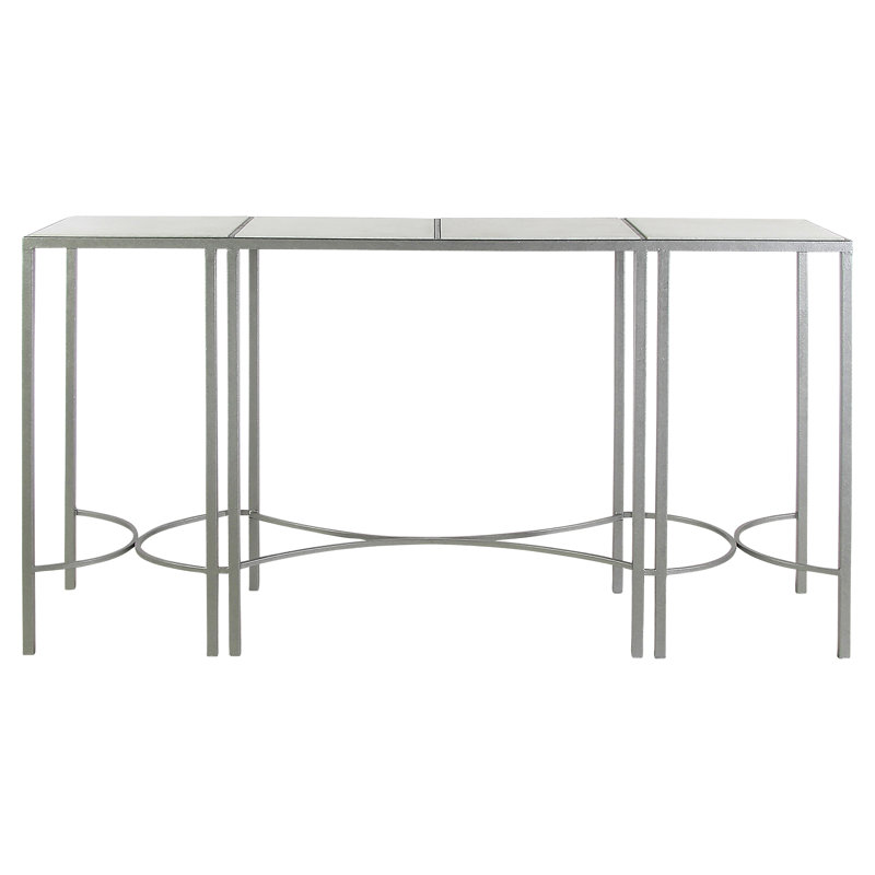 Charleston 72" Console Table, Aged Pearl Top/Carrera Marble Base