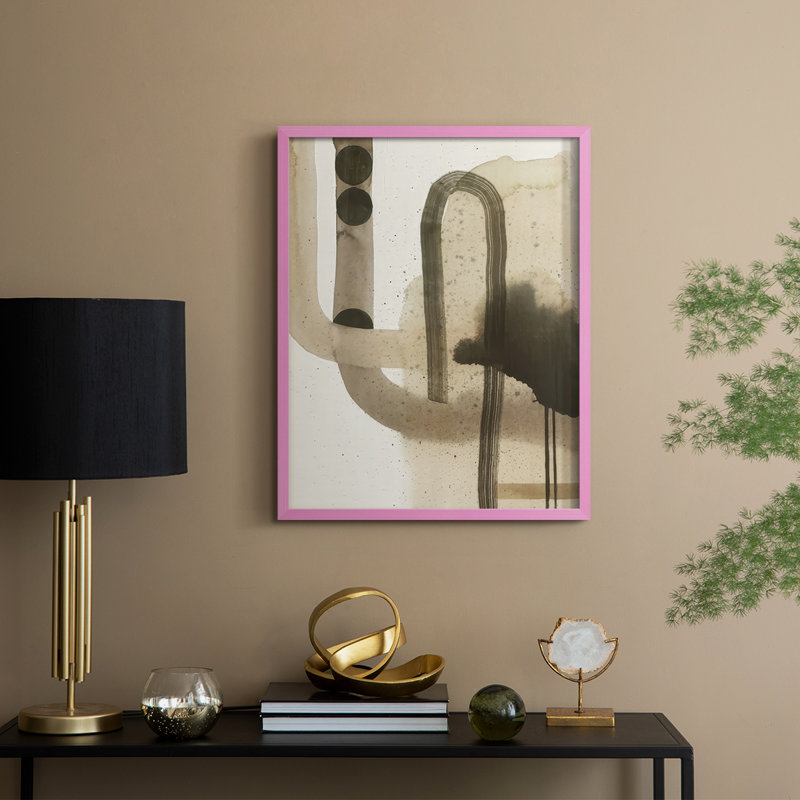 «Muddy Mécanismes II», reproduction encadrée - bois massif, H 21 po x l 17 po, Rose