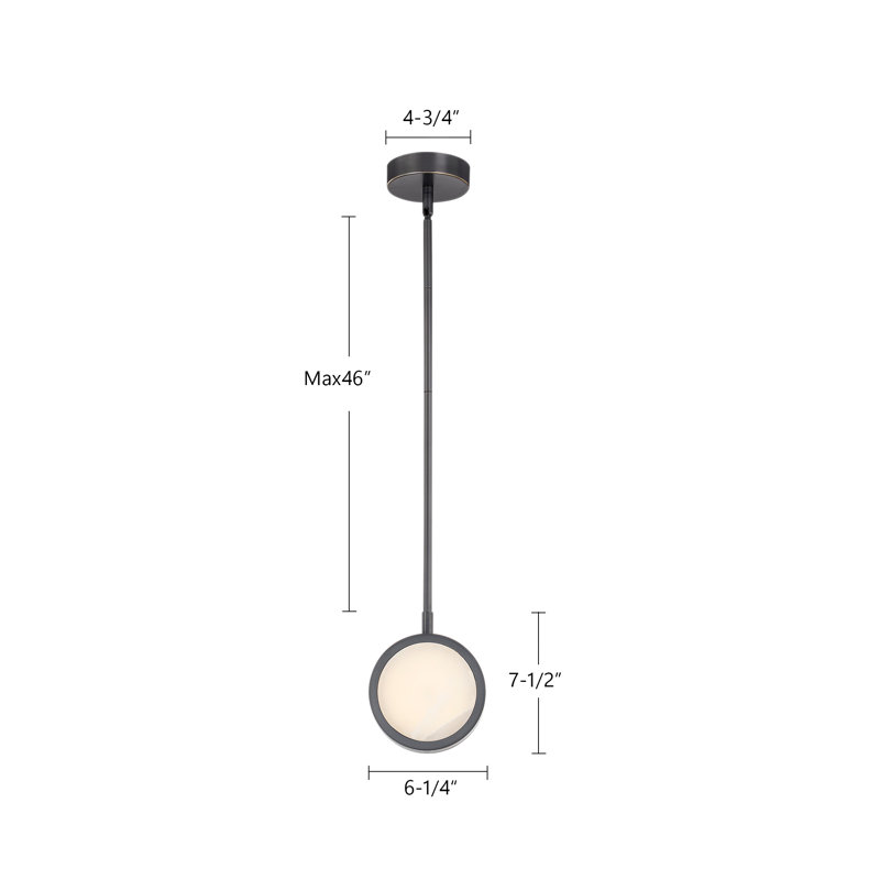 Blanco 1 - Light LED Pendant, Urban Bronze/Alabaster