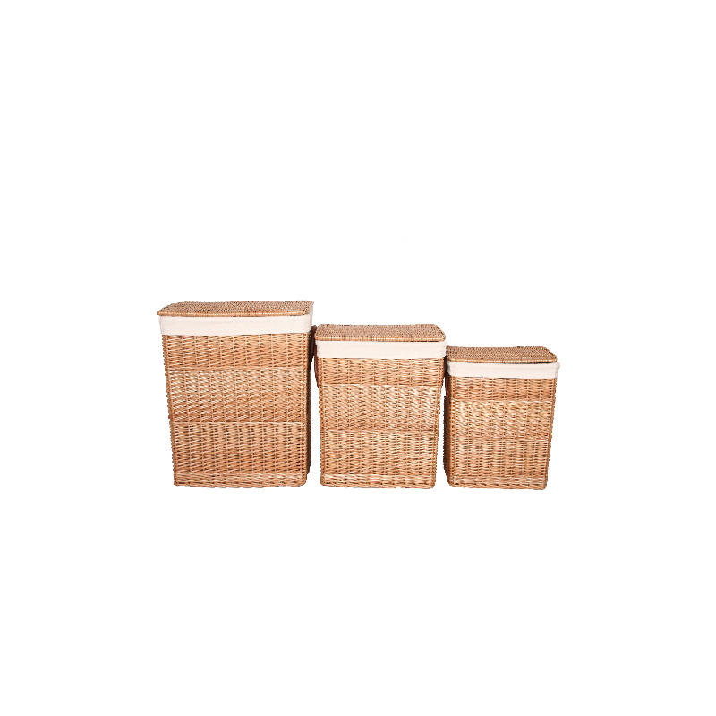 3 Piece Rectangular Wicker Laundry Set