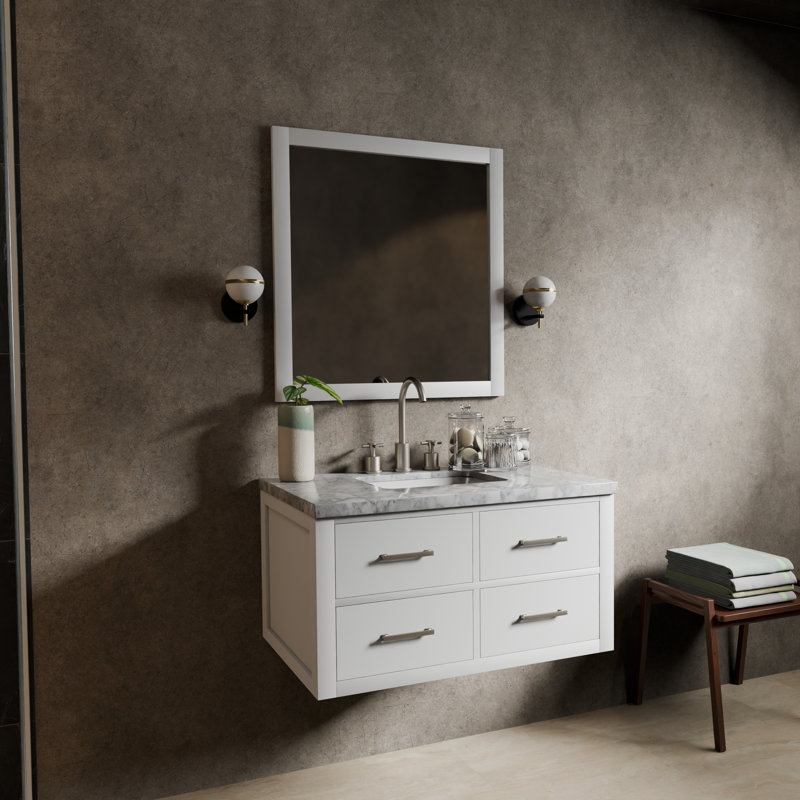 Castor 36 in W x 22 in D Single Bath Vanity, White