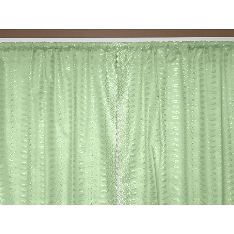 Hollander Cotton Blend Room Darkening Curtain Pair, Mint, 42" W x 108" L