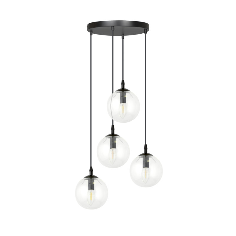 Cadesha 4 - Light Black Cluster Pendant, Transparent