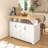 55.7'' Large Kitchen Island With 2 Drop Leaf,, Rolling Kitchen Cart On 5 Wheels With Power Outlet, Folding Storage Dining Table With Spice & Towel Rack , 3 Drawers, For Kitchen, Dining Room-1785421421