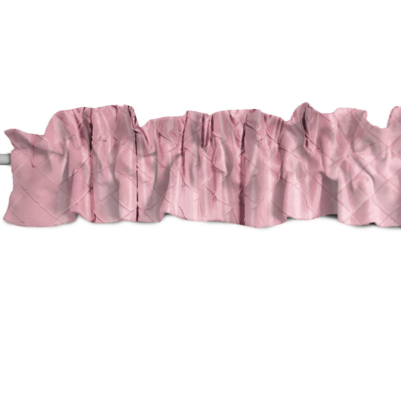Pintuck Tailored Window Valance, Blush, 58"W x 5"L