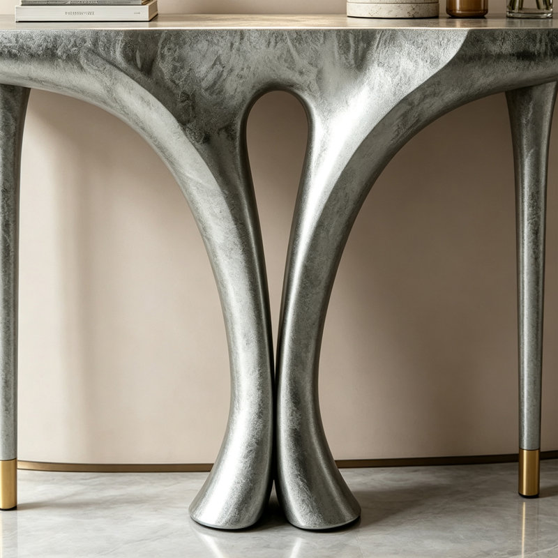Console Modern Creative, Silver/Black