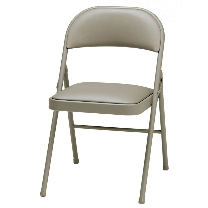Latitude Run® Sudden Comfort Deluxe Chicory Lace Vinyl Padded Folding Chair, (Set of 4)