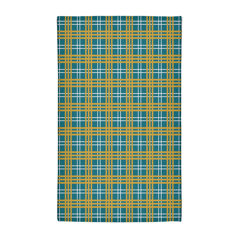 Tapis bleu sarcelle écossais, Rectangle 3 pi x 5 pi