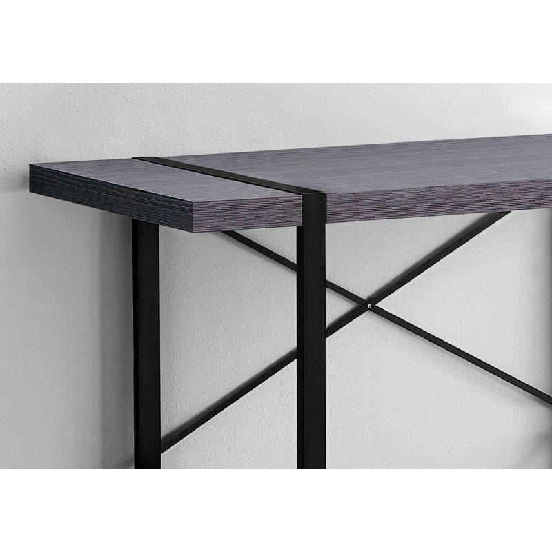 Bureau d'ordinateur moderne, bureau à domicile avec pieds en métal, Gris