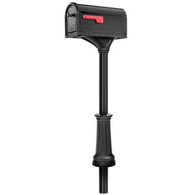 Roxbury Post Mount Mailbox + Decorative Post Black