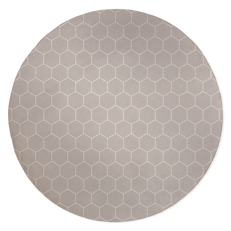 Comb Non-Slip Outdoor Rug, Round 5'