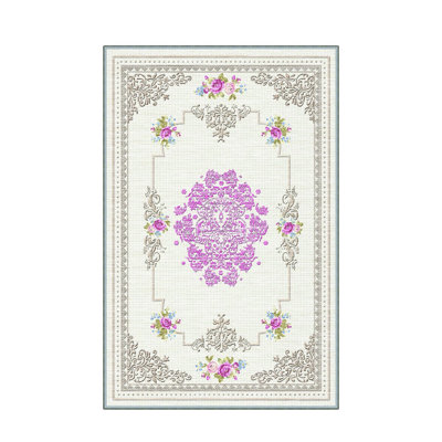 Stylish Hall Carpet (3.3 x 6.6 ft), 100% Polyester, 0.3 in Pile Height | Antibacterial, Non-Slip PVC Felt Dot Underside | Machine Washable, 3D Digital Print, Durable & Easy to Clean | Perfect for Entryway & Living Areas