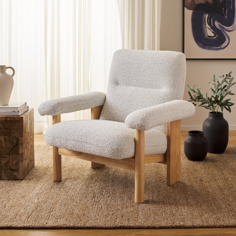 Fauteuil d'appoint Natheniel, Naturel, Blanc