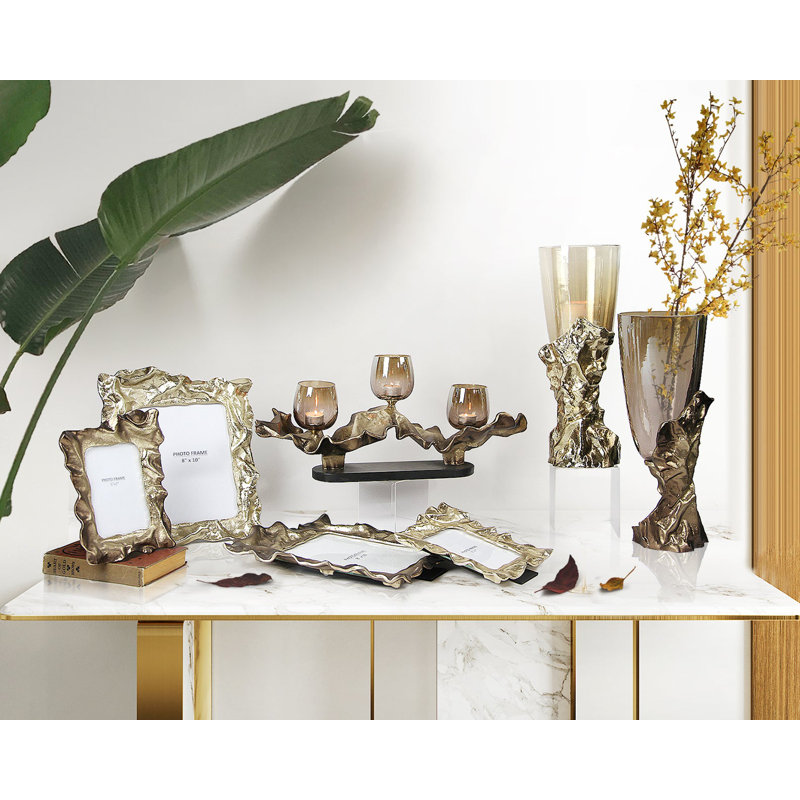 Elevated Essence Glass Vase Candle Holder, Gold