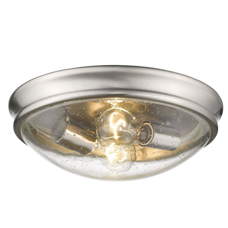 Plafonnier encastré 2 lumières Aenwood, Nickel brossé