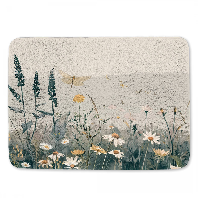 Loey Microfiber / Microsuede Non-Slip Bath Mat, 17"W x 24"L