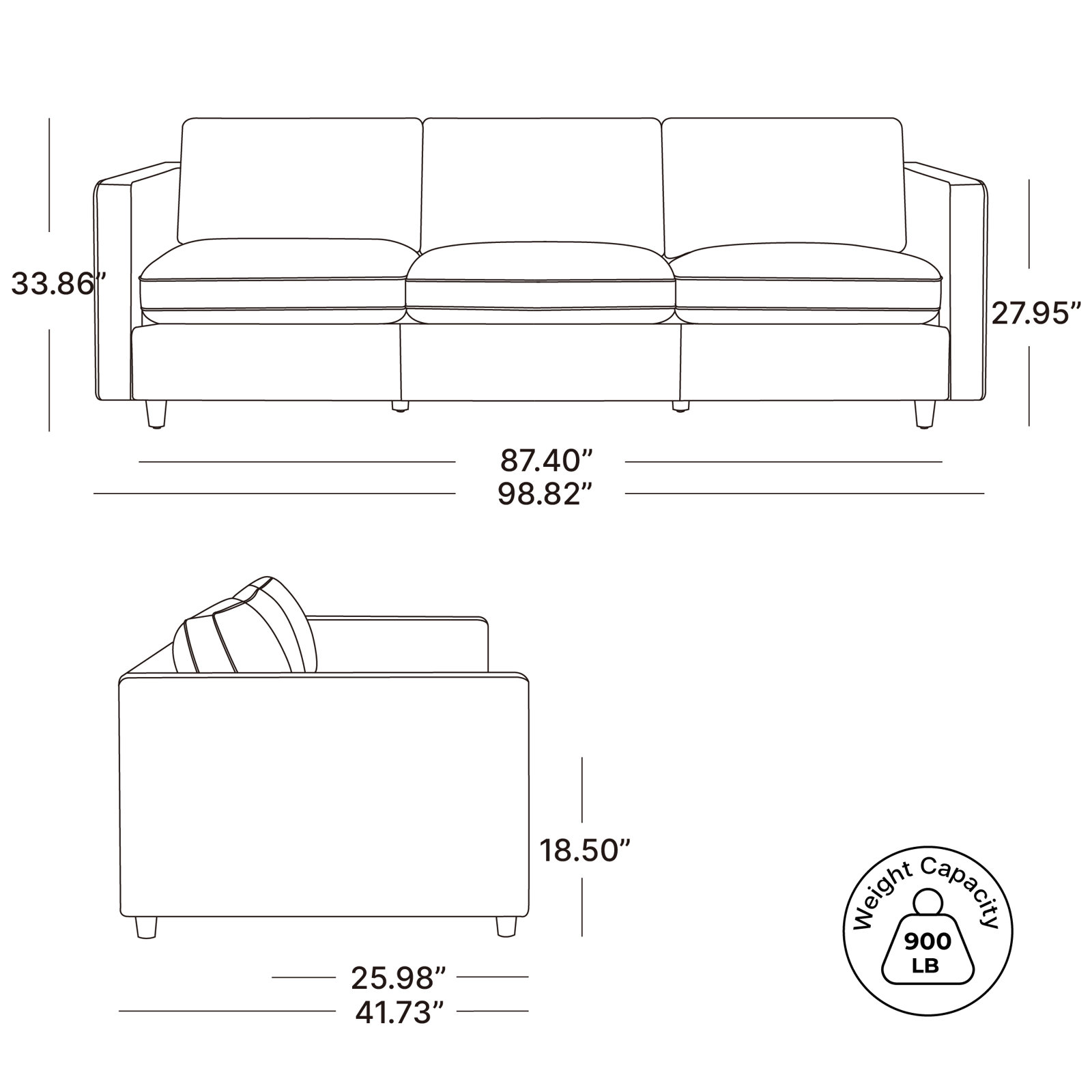 Fleetwood 99" Upholstered Sofa, Storm Velvet