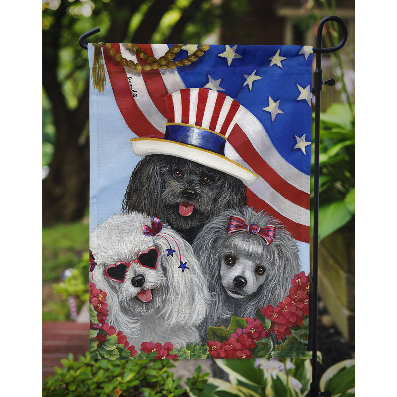 Drapeau de jardin en polyester 2 côtés Hype Pug USA 1 x 0,11 pi, Caniche