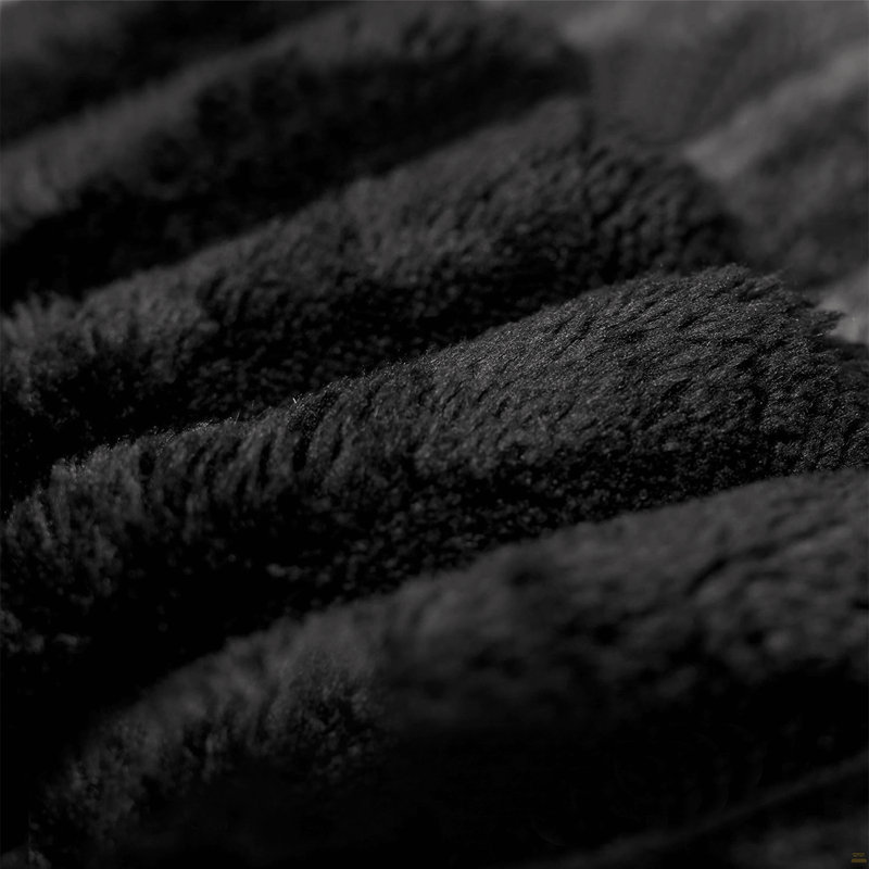Canapé 78,8 po 3 pièces, tissu velours côtelé, 23.24" H x 78.8" W x 35.46" D, Noir