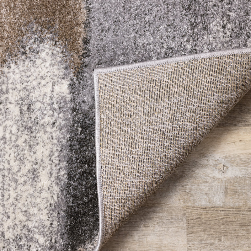 Menoher Gray/Brown Soft Abstract Neutral Indoor Area Rug, Rectangle 1'11" x 3'7"