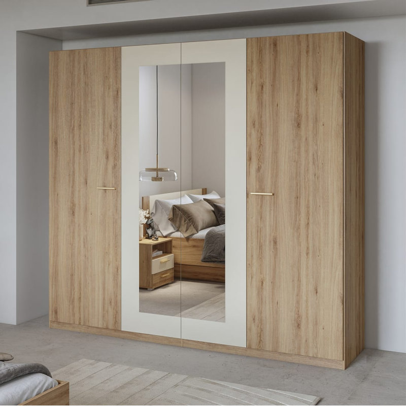 Marella Manufactured Wood Wardrobe, 215cm x 228cm x 59cm