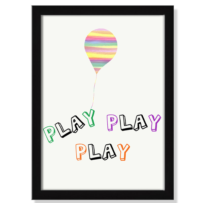 Play Play Play, impression sur papier, H 14 po x l 10 po x P 1,18 po, Encadré de boîte noir
