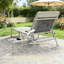 Méridienne pliante avec table d'appoint, 5 positions, trou frontal, filet respirant, capacité de 264 lb, utilisation à la plage-311134356