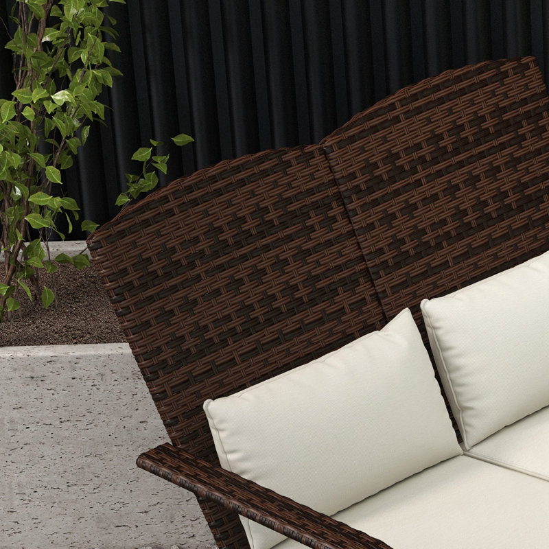 Chaise Adirondack Pershore, Brun / blanc crème