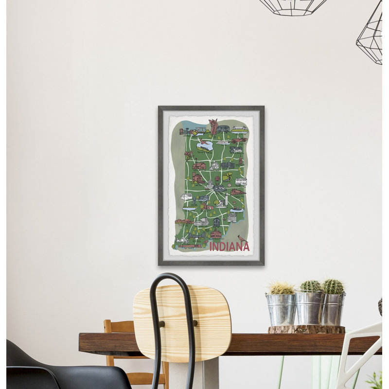 «Green Indiana Spots» par - Peinture encadrée, H 30 po x l 20 po x P 1,5 po