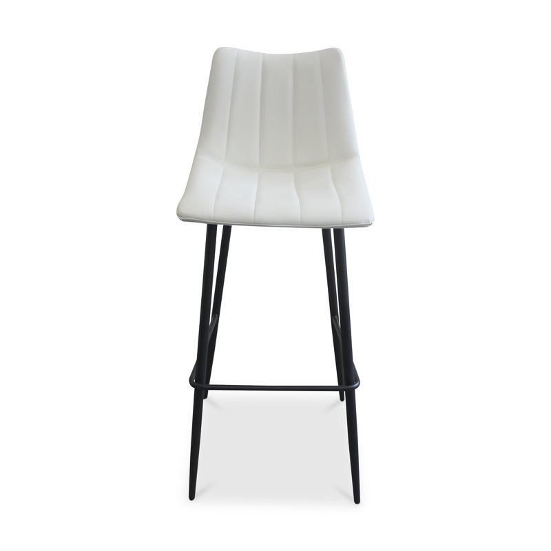 Finnigan Counter & Bar Stool, Ivory/Faux Leather, Bar Stool (30" Seat Height)